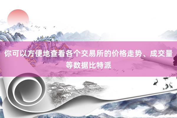 你可以方便地查看各个交易所的价格走势、成交量等数据比特派