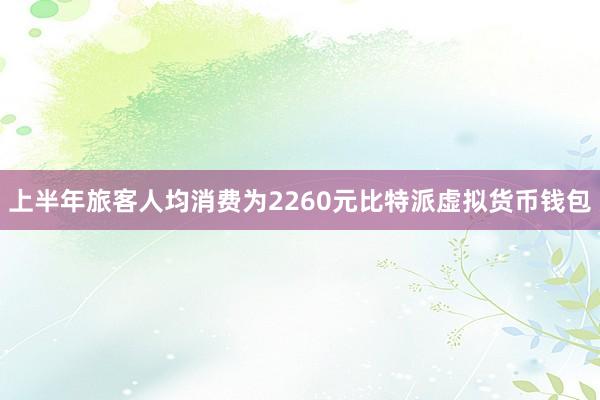 上半年旅客人均消费为2260元比特派虚拟货币钱包