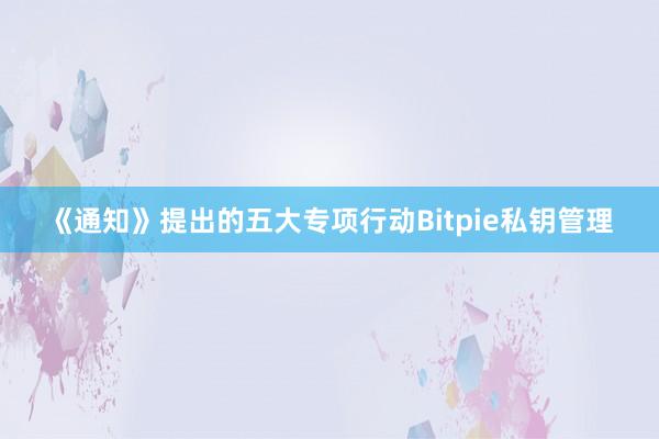 《通知》提出的五大专项行动Bitpie私钥管理