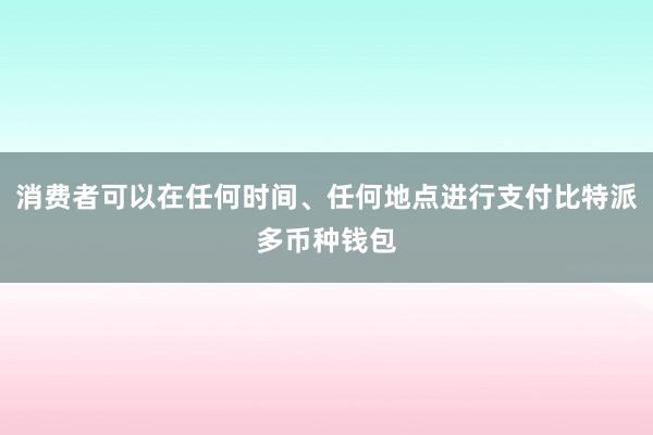 消费者可以在任何时间、任何地点进行支付比特派多币种钱包