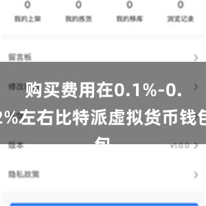 购买费用在0.1%-0.2%左右比特派虚拟货币钱包