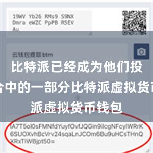 比特派已经成为他们投资组合中的一部分比特派虚拟货币钱包